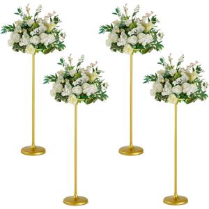 4pcs Tall Wedding Flower Stand 39.4" Wedding Centerpieces for Tables Gold Centerpieces Metal Flower Floor Vase for Party Event Wedding Reception