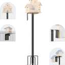 Ottsuls Bird Feeder Pole, 92 Inch Heavy Duty Bird House Pole Kit for Outdoors, with Wooden Board, 5-Prong Base Feeding Station for Wild Birds Watching, Adjustable Feeder Stand (House Not Included)