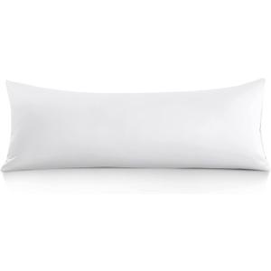 Oubonun 100% Cotton Body Pillowcase - 800 Thread Count/21x54, Moisture Absorbent and Breathable, Premium Hotel Body Pillow Cover for All Seasons, White