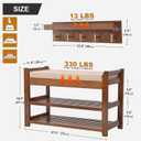 PETKABOO Shoe Rack for Front Door Entrance, 28 Entryway Bench with Coat Rack, Hall Tree Shoe Bench with Storage for Entry, Hallway, Bedroom, Living Room, 28 in with hook