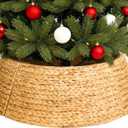 42" Wicker Christmas Tree Collar for Artificial Trees, Tree Basket Skirt for 9ft, Farmhouse Base Cover for Pencil,Extra Large Christmas Tree Collars, Handwoven from Seagrass (Natural)