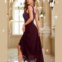 BeryLove Formal Wedding Guest Sequin Prom Dresses Cocktail Evening Lace Elegant Mother of The Bride Dress (Red, XL)