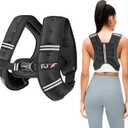FUFF Weighted Vest Woman, 5/10/12/15/20/25/30 LB Womens Weight Vest for Walking, Strength Training Weight Vests for Female Men, Reflective Stripe Fitness Body Vest for Workout Running Jogging (Black)
