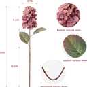Ttranewsoo Burgundy Hydrangea Artificial Flowers,Fall Hydrangeas Artificial Flowers, Fake Fall Dried Hydrangea Decoration,Faux Silk Flower with Stems Winter Decor(Red Rose 24" 8pcs) Without Vase