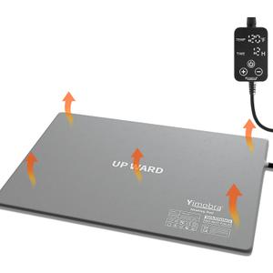 Yimobra 14 x 18 Pet Heating Pad, Upgraded Heating Film Technology Make Temperature More Evenly Comfortable and Safer, 1-24h Auto Power Off and Adjustable Temperature Heated Dog Cats Bed or Mat (Grey)