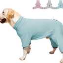 Dog Pyjamas PJS Sweater Clothes and Home Clothing Suitable for Medium to Large Breeds of Dogs, Dog Neutering Suits, Extra-Large Stretch Fabric, Four-Legged Clothes(Thin Blue, 5XL)
