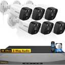 OOSSXX (4K/8.0 Megapixel & 130 Ultra Wide-Angle) 2-Way Audio PoE Outdoor Home Security Camera System Wired Outdoor Video Surveillance IP Cameras System