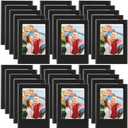 Barydat 30 Pack Mini Magnetic Picture Frame 2x3 Refrigerator Magnet Photo Frame Picture Holder Table Photo Frame Set Magnetic Wallet Size Photo Frame for Fridge Table Locker Whiteboard, Black