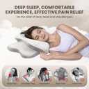 JINXIA Cervical Neck Pillow for Sleeping, Odorless Memory Foam Pillows & Soft Silk Cover, Ergonomic Orthopedic Pillow for Side Back Stomach Sleepers, Neck and Shoulder Pain Relief, White and Gray