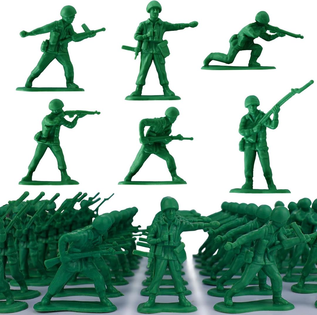 HAPTIME Toys for Boys, Toy Soldiers Set (50 pcs ) , Green Army Men Action Figures, Plastic Military Toys - Inspire Creative Play and Learning Adventures for Kids, Easter Egg Fillers