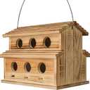 Bird Houses for Outside,6 Hole Outdoor Bird House - Room for 6 Bird Families - Bluebird, Finch, Cardinals Hanging Bird Houses for Garden & Yard