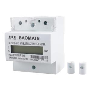 Baomain DDS238-4-R DIN Rail Single-Phase Three-Wire Kilowatt Hour kwh Meter 10A(100A),110V/220VAC,60Hz,LCD Display Energy Meter for AC Systems