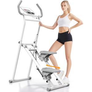 MACYO Stair Stepper for Home Workout - Full-Size Foot Pedals with Tablet Holder, Foldable Stepping Climbers, Easy Assembly, Compact Design for Cardio & Leg Training