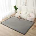 Hakuna Matte CloudSoft Baby Play Mat for Floor 80" x 110" Dark Gray Coral Velvet Memory Foam Rug for Crawling & Cozy Play Non-Slip, Water-Resistant, Easy-Care Tummy Time Mat, Playmat for Playpen