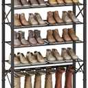8-Tier Tall Shoe Rack for Entryway, Large Capacity Shoe Storage Organizer with Boot Storage, Freestanding Shoes Shelf Holds 27 Pairs of Shoes, Space Saving, Black and Rustic Brown SS17BR (27.8" x 10.8" x 55.5")