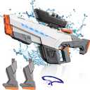 Electric Water Gun for Adults Kids,Automatic Squirt Guns with Large Capacity,Powerful Water Squirt with 2Modular Battery, 26-32 FT Range,Summer Outdoor Shooting Game Pool Water Toy (White)