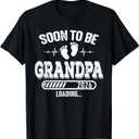 Soon to Be Grandpa 2026 Loading for Pregnancy Announcement T-Shirt (Black, Size Medium)