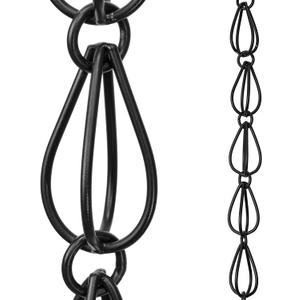 Monarch Rain Chains Aluminum Teardrop Black Rain Chains for Gutters 8.5 ft Black Decorative Rainchain Outdoor Durable Heavy Duty Gutter Chain Downspout, Modern Rainchains for Outside