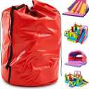 Large Bounce House Storage Bag with Handle 31 x 47 Inch Heavy Duty Waterproof Sand Bags for 14' x 14' Bounce House Portable Inflatable Castle Storage for Residential and Commercial Use, Red