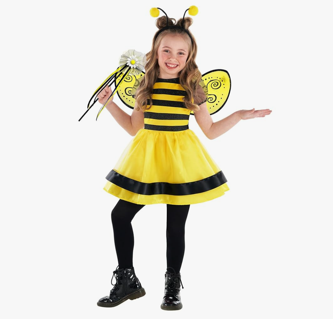 Morph Bumble Bee Costume for Girls - Kids Bumblebee Outfit - Toddler Bee Costume for Baby Girls - Fun Dress-Up 3-4 years
