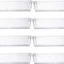 Backerysupply Clear Plastic Drawer Organizer Tray for Vanity Cabinet (9"×3"×2"，Set of 8),Storage Tray for Makeup, Kitchen Utensils, Jewelries, and Gadgets