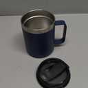 ALOUFEA 12oz Stainless Steel Insulated Coffee Mug with Handle, Double Wall Vacuum Travel Mug, Tumbler Cup with Sliding Lid, Navy