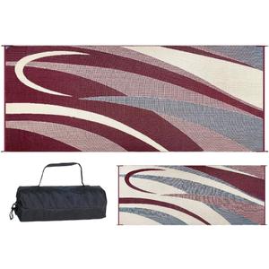 Stylish Camping Stylish Camping Reversible Graphic Patio Mat - 8' x 20', Burgundy/Black