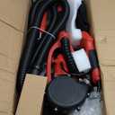 Drywall Sander, 2025 Upgraded 8-Amp Popcorn Ceiling Removal Tool with 7 Variable Speed 800-1800RPM, Drywall Sander with Vacuum Dust Collector with Extendable Handle, LED Light, 12pcs Sanding Discs,Red