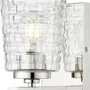 ML Lighting | Saben Collection | 22101-PN | Indoor 1 Light Wall Sconce in Polished Nickel with Clear Woven Lattice Glass Shade | Elegant and Versatile Design for Any Bathroom