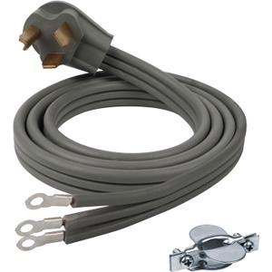 3 Prong Dryer Cord, 6 Ft 10/3 SRDT, 30 Amp Appliance Extension Power Cord, NEMA 10-30 Plug, Grey