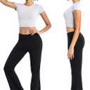 BUBBLELIME 29"/31"/33"/35"/37" Women's High Waist Bootcut Yoga Pants Basic/Side Pockets Tummy Control Workout Flared (Black, L, 31")