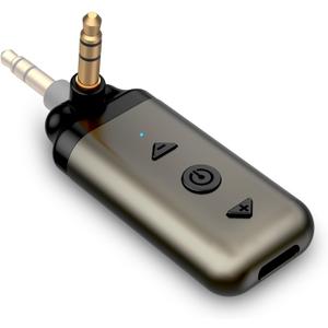 HVMLAK Air88 Bluetooth 5.4 Aux Adapter, 180 Swivel 3.5mm Jack Receiver for Car Home Stereo, Handsfree Calls, 12 Hours Battery, HiFi Sound, Solid Metal Case