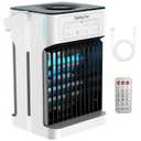 Portable Air Conditioners, Upgraded Motor Evaporative Air Cooler with Remote, 3 Speeds & 3 Mist, 7 Color Night Light Cooling Fan with 2-8H Timer, 1100ML Personal AC Unit for Bedroom Office