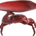 Creative Co-Op Distressed Cast Iron Crab Shaped Decorative Dish, Red, 6"L x 4.5"W x 4.75"H