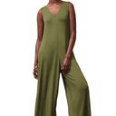 Jersey Sleeveless V-Neck Jumpsuit, Size S