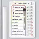 Chore Chart for Kids Dry Erase Chore Board ADHD Tools for Kids to Do List Checklist Task Board Routine Chart Planning Board for Fridge with 10 Sliders and Magnetic Marker, White and Rainbow, 1 Pack