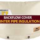 Backflow Preventer Insulation Cover - Water Pipe Insulation Sprinkler Cover for Outside - Insulated Backflow Cover Pouch for Irrigation Back Flow Valve in Winter or Sun Exposure (30" W x 24" H, Sand)