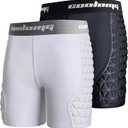 COOLOMG Women Softball Sliding Shorts Compression Padded Slider Shorts for Baseball Football Lacrosse Hockey (2-Pack) (X-Large, Black White)