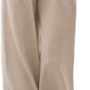 Himosyber Women Cotton Linen Pants Wide Leg High Waist Flowy Summer Beach Drawstring Pant Trouser (Beige, S)