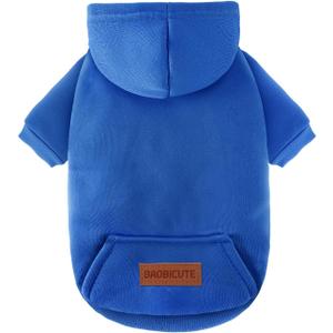 1 Pack Dog Hoodie Warm Hood Dog Sweater Cold Weather Small Dogs Sweatshirt Comfort Pet Clothes for Small Medium Dogs with Pockets Cats Chihuahua Clothes for Male Female Girl Boy Sporty Daily Wear, Size XS (Back: 7.5",Chest: 12.6", 1.8-3.5lbs)