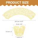 HARFINGTON 50pcs Cupcake Liners Wrappers Water Droplet Hollow Out Artistic Baking Packaging Disposable Bulk Cups for Wedding Birthday Party Decoration Baking Cake Desserts, Light Yellow
