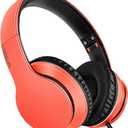 LORELEI X6 Over-Ear Headphones with Microphone, Lightweight Foldable & Portable Stereo Bass Headphones with 1.45M No-Tangle,Wired Headphones for Smartphone Tablet MP3 / 4 (Vitality Orange)
