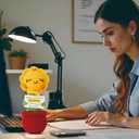 4 x Inspirational Birthday Gifts for Women Friends Positive Crochet Sunflower Desk Accessories Encouraging Thank You Friendship Present for Coworker Teacher Boss Employee Appreciation Principal Christmas