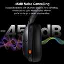 TOZO HT3 Hybrid Noise Cancelling Headphones, 90H Battery Life Wireless Over Ear Bluetooth 6.0 Foldable Headset, AI Voice Assistant with 5 Mics, Connect 2 Devices and Hi-Res Sound, 32 EQ Audio Presets