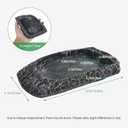 Reptile Water Dish for Bearded Dragon Tank Accessories, Hygger zoo Hermit Crab Food Bowl Reptile Food Dish Corner Rock Terrarium Feeding Bowl Tortoise Water Dish for Leopard Gecko Turtle Snake, Black