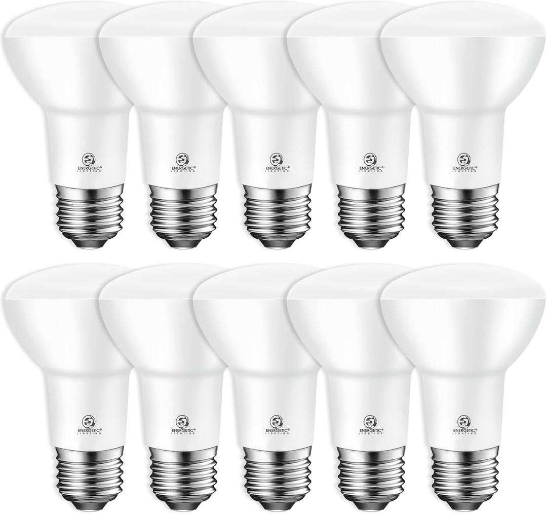 Energetic BR20 LED Bulb R20 Dimmable 2700K Soft White 45W Equivalent to 6.5W, Recessed Can Light Bulbs, Kitchen Ceiling Lights, E26 500 Lumen LED Flood Light Bulbs, Indoor UL Listed (Pack of 10)