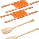 2Pcs 34 Wood Canoe Seat with 2Pcs 32 Paddles, Replacement Canoe Hardware Accessories