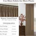 Brown Linen Pinch Pleat Curtains 108 Inches Long 2 Panels for Living Room Bedroom 9 ft Farmhouse Boho Light Filtering Pleated Drapes Semi Sheer Memory Shape Trained Ceiling Floor Curtain Dutch Cocoa, 50"W x 108"L
