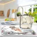 Cute Christmas Snowman Dish Drying Mat, Ultra Absorbent Reversible Microfiber, and Protector for Kitchen Countertops 18 In x 24 In