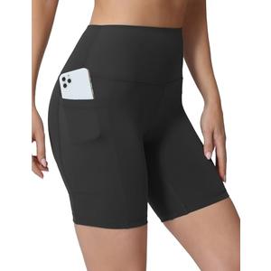AugIris Womens Biker Shorts with 2 Pockets 8" High Waisted Tummy Control Workout Yoga Running Gym Shorts Graphite Grey, Medium